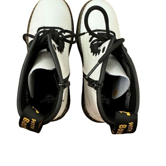 Dr. Martens Zavala Combat Boots White NEW Kids Size US 3 - Picture 5 of 8